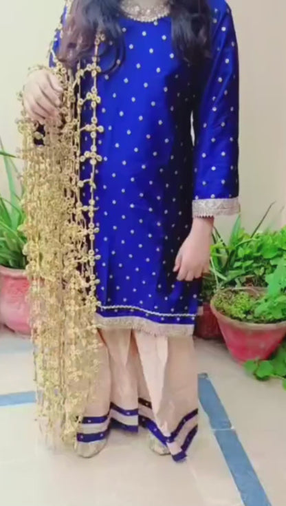 Hania Amir Mirror Dupatta – Luxury Hand-Embellished Dupatta with Sequins & Loops